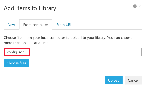 upload config file to notebook folder