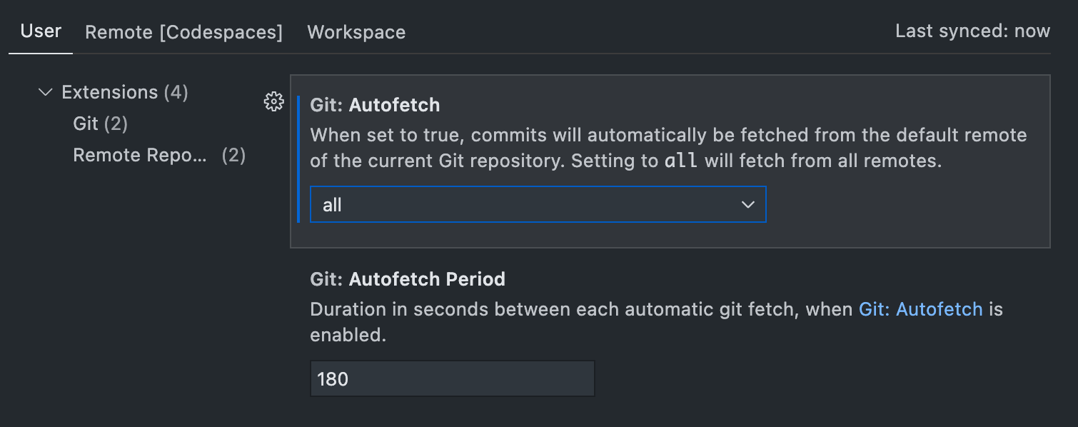 Enable Git autofetch