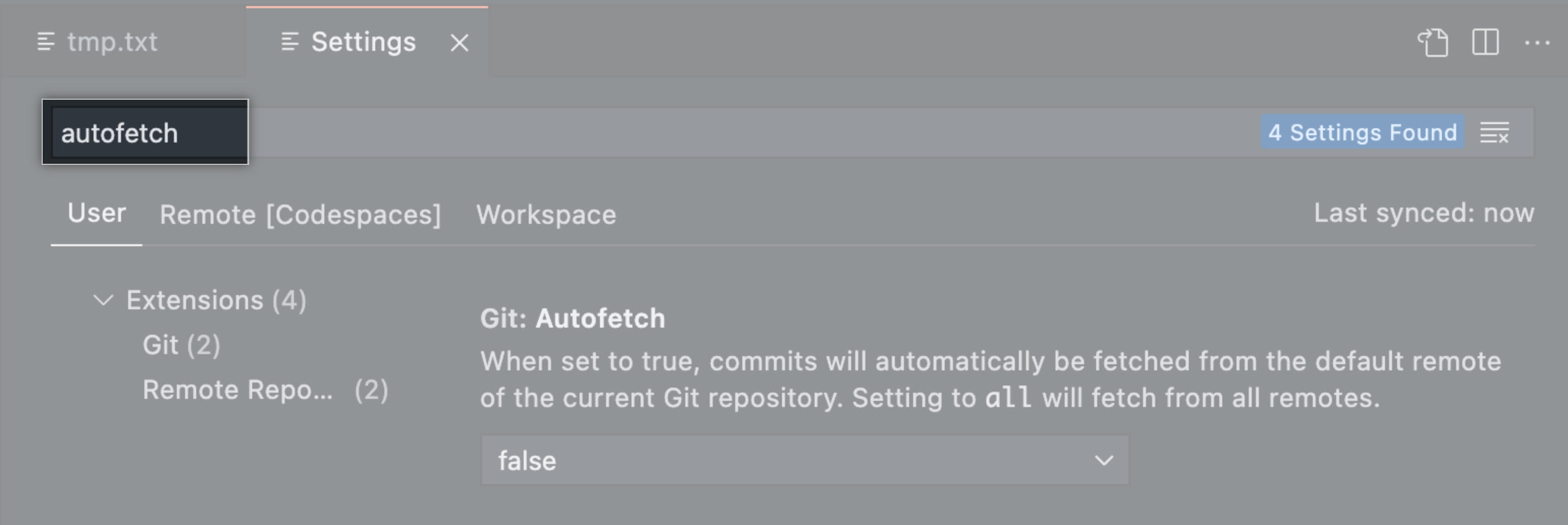 Search for autofetch