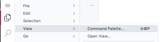 The application menu