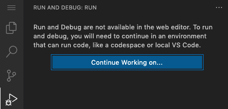 A screenshot that shows the "Continue Working on" button in the UI