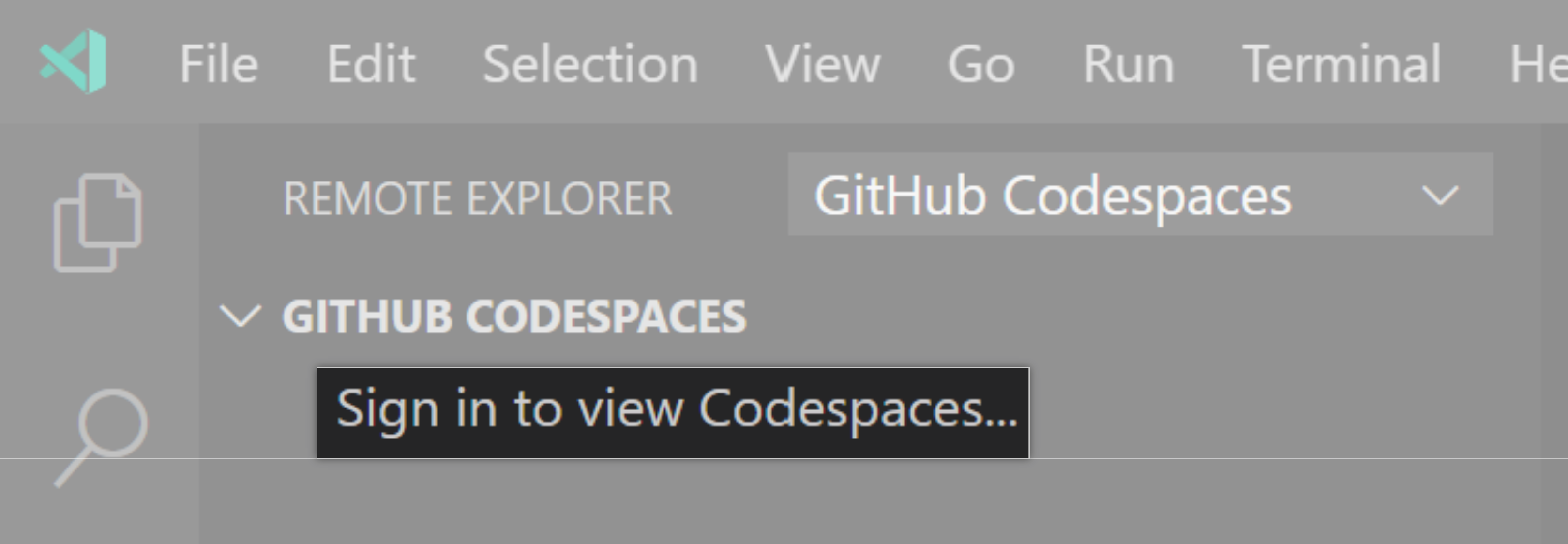 Signing in to view {% data variables.product.prodname_codespaces %}