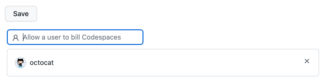 Input box for selecting users