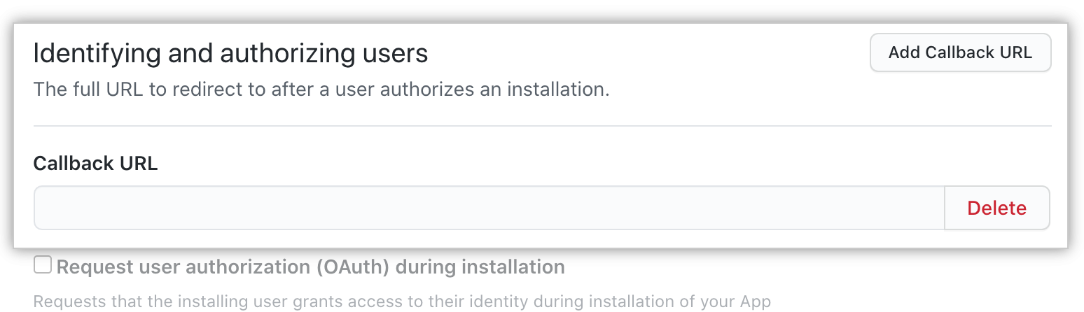 Botón para 'Agregar una URL de rellamado' y campo para ingresar la URL de rellamado