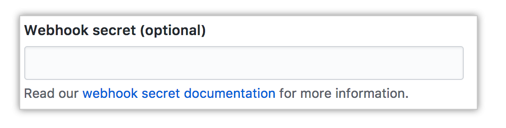 Campo para agregar un token secreto para tu Webhook