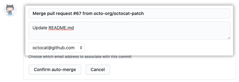 Campos para ingresar el mensaje de confirmación y descripción y elegir el correo electrónico para hacer la confirmación