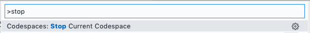 Command to stop a codespace