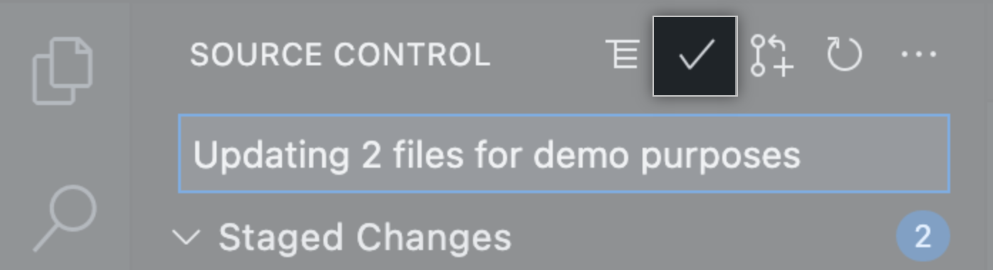 Click the check mark icon